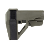 SBA5, Pistol Stabilizing Brace, Fits AR Carbine Extension, Olive Drab Green, 5 Position Adjustable, Includes Adjustable Nylon Strap SBA5X-04-SB