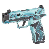 XMacro Komodo Anime, Striker Fired, Semi-automatic, 9MM, 3.1" Barrel with Compensated Slide, Optic Ready, Komodo Aluminum Grip Module, Cerakote Finish, Dayglow Blue, 17 Rounds, 2 Magazines 300-258-0421-64