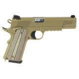 1911 Raider, Single Action Only, Semi-automatic, Metal Frame Pistol, Full Size, 9MM, 5" Barrel, Carbon Steel Frame, Cerakote Finish, Flat Dark Earth, Ed Brown Bobtail, G10 Grips, Novak Style 3-Dot Sights, Accessory Rail, 9 Rounds, 2 Magazines 10100549