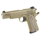 1911 Raider, Single Action Only, Semi-automatic, Metal Frame Pistol, Full Size, 9MM, 5" Barrel, Carbon Steel Frame, Cerakote Finish, Flat Dark Earth, Ed Brown Bobtail, G10 Grips, Novak Style 3-Dot Sights, Accessory Rail, 9 Rounds, 2 Magazines 10100549