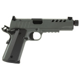 1911 Night Stalker SF, Single Action Only, Semi-automatic, Metal Frame Pistol, 45 ACP, 5.55" Threaded Barrel, Threaded .578x24 TPI, Cerakote Finish, Gray, Light Rail, Black Rear/ Tritium Orange Dot Front, 8 Rounds, 2 Magazines, Optic Ready 10100556
