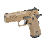 P211 GT4, Semi-automatic, Single Action Only, Metal Frame Pistol, Compact, 9MM, 4.2" Bull Barrel, Nitron Finish, Coyote, Coyote G10 Grips, Optic Ready with SIG-LOC PRO Footpring, XRAY3 Day/Night Front Sight, Black Fixed Rear Sight, Ambidextrous Safety, (