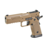 P211 GT5, Semi-automatic, Single Action Only, Metal Frame Pistol, Full Size, 9MM, 5" Bull Barrel, Nitron Finish, Coyote, Coyote G10 Grips, Optic Ready with SIG-LOC PRO Footpring, XRAY3 Day/Night Front Sight, Black Fixed Rear Sight, Ambidextrous Safety, (
