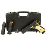 P211 Spectre Comp 9MM, 4.4" Bull Barrel, MACH3D Compensator, Sig-Loc Pro Footprint Optics Ready Slide, Brass LOK Grip Panels, High Polish Titanium Nitride Controls/Magwell, (1) 23rd and (2) 21rd P320-Compatible Steel Magazines