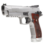 P226 X-Five, Semi-automatic, Single Action Only, Metal Frame Pistol, Full Size, 9MM, 5" Barrel, Matte Finish, Stainless Steel, Custom Hogue Cocobolo Grip with Alloy Magwell, Fiber Optic Front Sight, Adjustable Rear Sight, Optic Ready, PRO Footprint, 10 R