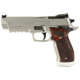 P226 X-Five, Semi-automatic, Single Action Only, Metal Frame Pistol, Full Size, 9MM, 5" Barrel, Matte Finish, Stainless Steel, Custom Hogue Cocobolo Grip with Alloy Magwell, Fiber Optic Front Sight, Adjustable Rear Sight, Optic Ready, PRO Footprint, 20 R