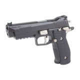 P226, X-Five Nightmare, Semi-automatic, Single Action Only, Metal Frame Pistol, Full Size, 9MM, 5" Barrel, Nitron Finish, Black, XRAY3 Day/Night Sights, G10 Grips, Manual Safety, 10 Rounds, 3 Magazines, Custom Works 226X5-9-NMR-SAO-10