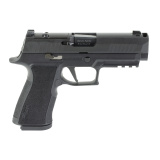 P320XTEN, Semi-automatic, Striker Fired, Metal Frame Pistol, Compact, 10MM, 3.8" Barrel, Integrated Expansion Chamber, Nitron Finish, Black, Optics Ready, XRAY3 Day/Night Sights, Polymer Grips, 10 Rounds, 2 Steel Magazines 320XCA-10-COMP-10
