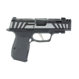 P365-AXG EQUINOX, Semi-automatic, Striker Fired, Metal Frame Pistol, Micro Compact, 9MM, 3.1" Barrel, Two Port Integrated Expansion Chamber, Nitron Finish, Black, AXG Grip Module, G10 Grips, X-RAY3 Day/Night Sights, 3 Magazines, 12 Rounds 365AXG-9-COMP-E