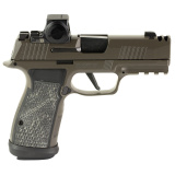 P365 AXG Legion, Striker Fired, Semi-automatic, Metal Frame Pistol, Sub-Compact, 9MM, 3.1" Barrel, Cerakote Finish, Legion Gray, Romeo-X Compact Red Dot Sight, G10 Grips, XRAY3 Day/Night Sights, Optic Ready, Compensator, 17 Rounds, 3 Magazines 365AXGCA-9