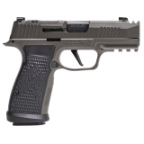 P365 AXG Legion, Striker Fired, Semi-automatic, Metal Frame Pistol, Sub-Compact, 9MM, 3.1" Barrel, Cerakote Finish, Legion Gray, G10 Grips, XRAY3 Day/Night Sights, Romeo-X SIG-LOC Compact Optic, Compensator, 17 Rounds, 3 Magazines 365AXGCA-9-LEGION-RXSL