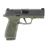 P365X-MACRO Fortunate Sun, Semi-automatic, Striker Fired, Polymer Frame Pistol, Sub-compact, 3.7" Barrel, Nitron Finish, Green and Black, Optics Ready, X-RAY3 Day/Night Sights, Modular Polymer Grips, 17 Rounds, 2 Magazines 365XCA-9-BXR3-FS