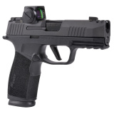P365 XMacro, Striker Fired, Semi-automatic, Polymer Frame Pistol, Sub-Compact, 9MM, 3.1" Barrel, Nitron Finish, Black, XRAY3 Day/Night Sights, Romeo-X SIG-LOC Compact Optic, Compensator, 10 Rounds, 2 Magazines 365XCA-9-COMP-RXSL-10
