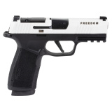 P365, XMacro, Striker Fired, Semi-automatic, Polymer Frame Pistol, Sub-Compact, 9MM, 3.7" Barrel, Cerakote Finish, White Slide with Freedom Engraving, Black Polymer Frame, X-RAY3 Day/Night Sights, Optics Ready, 17 Rounds, 2 Magazines 365XCA-9-TWXR3-TP