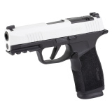 P365, XMacro, Striker Fired, Semi-automatic, Polymer Frame Pistol, Sub-Compact, 9MM, 3.7" Barrel, Cerakote Finish, White Slide with Freedom Engraving, Black Polymer Frame, X-RAY3 Day/Night Sights, Optics Ready, 17 Rounds, 2 Magazines 365XCA-9-TWXR3-TP