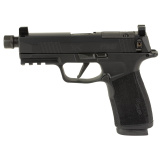 P365 XMacro, Striker Fired, Semi-automatic, Polymer Framed Pistol, Sub-Compact, 9MM, 4.3" Threaded Barrel, Suppressor Height Sights, Cerakote Finish, Black, Optics Ready, 17 Rounds, 2 Magazines, Includes Hush Puppy SlideLock Lever 365XCA-9-BXR3