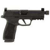 P365 XMacro, Striker Fired, Semi-automatic, Polymer Framed Pistol, Sub-Compact, 9MM, 4.3" Threaded Barrel, Suppressor Height Sights, Cerakote Finish, Black, Optics Ready, 17 Rounds, 2 Magazines, Includes Hush Puppy SlideLock Lever 365XCA-9-BXR3