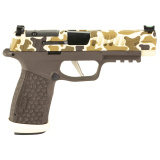 P365 Fuse, Semi-automatic, Striker Fired, Polymer Frame Pistol, Compact, 9MM, 4.3" Barrel, Custom Duck Camo Cerakote by Shark Coast Tactical, Sig Sauer LXG Grip, Fiber Optic Front and Low Profile Combat Rear Sights, (2)-21 Round Magazines and (1)-17 Roun