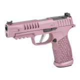 P365 Fuse, Semi-automatic, Striker Fired, Polymer Frame Pistol, Compact, 9MM, 4.3" Barrel, Cerakote Finish from Shark Coast Tactical, Pink, Sig Sauer LXG Grip, Fiber Optic Front and Low-Profile Combat Rear Sights, 3 Magazines, (2)-21 Round Magazines and