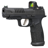 P365 FUSE, Striker Fired, Semi-automatic, Sub-compact, Polymer Frame Pistol, 9MM, 4.3" Barrel, Matte Finish, Black, Sig LXG Grip, Romeo-RS Compact 3 MOA Red Dot Optic, Fiber Optic Front with Black Serrated Rear Sights, 3 Magazines, (2)-21 Round and (1)-1