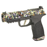 P365 Fuse, Semi-automatic, Polymer Frame Pistol, Compact, 9MM, 4.3" Barrel, Cerakote Finish, Black with 80s Retro Neon Splatter Pattern, Sig Sauer LXG Grip, Fiber Optic Front and Low Profile Combat Rear Sights, 3 Magazines, (2)-21 Round Magazines and (1)