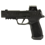 P365XF 9MM, 3.7" Barrel, Integrally Compensated, Nitron Finish, Black, ROMEO X Compact Sight, XRay3 Day/Night Sights, Optics Ready Slide, SIG-LOC Compact Footprint, XMACRO Polymer Grips,  (2)-21 Round and (1)-17 Round Mags, Compact