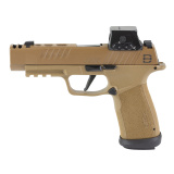 P365XF DH3, Striker Fired, Semi-automatic, Polymer Frame Pistol, 9MM, 3.7" Barrel, Cerakote Finish, Coyote, X-RAY3 Day/Night Sights, Includes Romeo-X SIG-LOC Compact Red Dot Sight, Slide Integrated Expansion Chamber, (2)-21 Round and (1)-17 Round Magazin
