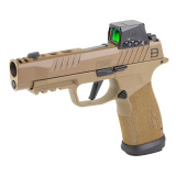 P365XF DH3, Striker Fired, Semi-automatic, Polymer Frame Pistol, 9MM, 3.7" Barrel, Cerakote Finish, Coyote, X-RAY3 Day/Night Sights, Includes Romeo-X SIG-LOC Compact Red Dot Sight, Slide Integrated Expansion Chamber, (2)-21 Round and (1)-17 Round Magazin
