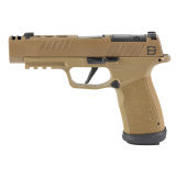 P365XF DH3 9MM, 3.7" Barrel, Coyote Finish, X-RAY3 Day/Night Sights, Optic Ready with SIG-LOC Compact Footprint, Slide Integrated Expansion Chamber, (2)-21 Round and (1)-17 Round Mags, Striker Fired, Semi-automatic, Polymer Frame Pistol