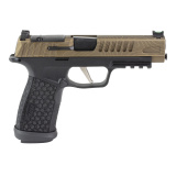 P365 Fuse, Semi-automatic, Polymer Frame Pistol, Compact, 9MM, 4.3" Barrel, Cerakote Finish, Black, Custom Bronze Topo Slide by Skydas, Sig Sauer LXG Grip, Fiber Optic Front and Low Profile Combat Rear Sights, 3 Magazines, (2)-21 Round Magazines and (1)-