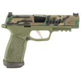 P365 Fuse, Semi-automatic, Polymer Frame Pistol, Compact, 9MM, 4.3" Barrel, Cerakote Finish, M81 Camo Slide, Olive Drab Green Frame, Sig Sauer LXG Grip, Fiber Optic Front and Low Profile Combat Rear Sights, 3 Magazines, (2)-21 Round Magazines and (1)-17
