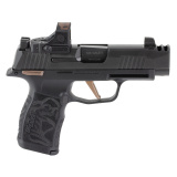 P365XL ROSE, Semi-automatic, Striker Fired, Polymer Frame Pistol, Sub-compact, 9MM, 3.1" Barrel, Nitron Finish, Black, Rose Gold Accents, ROMEO-RS Sight, X-RAY3 Day/Night Sights, Polymer Grips, Manual Safety, 12 Rounds, 2 Magazines 365XL-9-ROSE-MS-RS