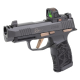 P365XL ROSE, Semi-automatic, Striker Fired, Polymer Frame Pistol, Sub-compact, 9MM, 3.1" Barrel, Nitron Finish, Black, Rose Gold Accents, ROMEO-RS Sight, X-RAY3 Day/Night Sights, Polymer Grips, Manual Safety, 12 Rounds, 2 Magazines 365XL-9-ROSE-MS-RS