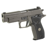 P226 Legion SAO |9MM, 4.4" Barrel, Alloy, Legion Gray, Black G10 Grips, XRAY3 Day/Night Sights, Optic Ready, Manual Thumb Safety, Single Action Only, Metal Frame Pistol, Full Size,  15 Rounds, Master Shop Flat Trigger, 3 Magazines E26R-9-LEGI