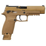 M17, Semi-automatic, Striker Fired, Polymer Frame Pistol, Full Size, 9MM, 4.7" Barrel, PVD Finish, Coyote, Optics Ready, SIGLITE Night Sights, Manual Safety, 10 Rounds, 3 Magazines, Massachusetts Compliant M17-9-CSS-MS-MA