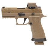 P320 M18X, Striker Fired, Semi-automatic, Polymer Framed Pistol, Carry, 9MM, 3.9" Barrel, PVD Finish, Coyote Tan, RomeoM17 Red Dot Sight, SIGLITE Night Sights, 21 Rounds, 3 Magazines M18X-9-RX