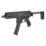 MPX, Semi-automatic Pistol, 9MM, 6" Threaded Barrel, 1/2x28 Thread Pitch, Anodized Finish, Black, Pistol Brace, 35 Rounds, 1 Magazine PMPX-6B-9-35