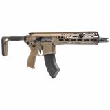 MCX SPEAR-LT, Semi-automatic Rifle, SBR, 7.62X39, 11" Barrel, Anodized Finish, Coyote, Side Folding Stock, Flat Blade Match Trigger, 10" Lightweight Ergonomic M-LOK Handguard, Ambidextrous Controls, 28 Rounds, 1 Magazine