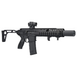 MCX LTAW, Semi-automatic, Short Barrel Rifle, 300 Blackout, 6.75" Barrel, Matte Finish, Black, Polymer Grip, Side Folding KM Stock, LTAW-Inspired Suppressor-Compliant Handguard with Integrated Heat Shield, SQX762 Suppressor, Arisaka LTAW Handstop, Light
