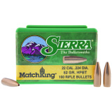 Match King .224 Diameter 52 Grain Hollow Point Boattail