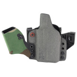 INCOG-X, Joint Collaboration with Haley Strategic, Inside the Waistband Holster, Fits Glock 17/19 with Light, Integrated Magazine Caddy, Microfiber Suede Wrapped Boltaron Construction, Woodland Camo, Right Hand 1341342