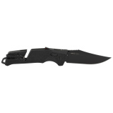 Trident AT, Folding Knife, 3.7" Straight Clip Point, Black Handle, D2 Steel, Titanium Nitride Finish, Black SOG-11-12-05-41