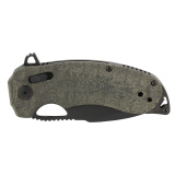 Kiku XR, Folding Knife, 3.03" Tanto Point Straight Edge, Linen Micarta Handle, Cryo CTS XHP Steel, Black and Graphite SOG-12-27-02-57
