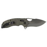 Kiku XR, Folding Knife, 3.2" Tanto Point Straight Edge, Linen Micarta Handle, Cryo CTS XHP Steel, Black SOG-12-27-04-57