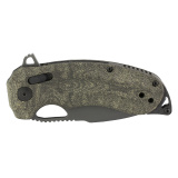 Kiku XR, Folding Knife, 3.2" Tanto Point Straight Edge, Linen Micarta Handle, Cryo CTS XHP Steel, Black SOG-12-27-04-57