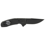 SOG TAC XR, 3.39" Folding Knife, Clip Point Straight Edge, G10 Handle, Cryo D2 Steel, Black Titanium Nitride Finish, Black SOG-12-38-01-41