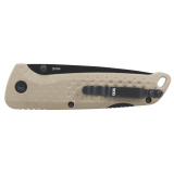 Adventurer, Folding Knife, 3.5" Clip Point Blade, 7.50" Overall Length, 5Cr15MoV Steel, Titanium Nitride Finish Blade Steel, Straight Edge, Black, Flat Dark Earth Glass-Reinforced Nylon Handle, SAT Opener, Lock Back SOG-13-11-05-43