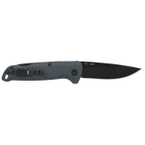 Adventurer, Folding Knife, 3.5" Clip Point Blade, 7.50" Overall Length, 5Cr15MoV Blade Steel, Straight Edge, Titanium Nitride Finish, Black, Gray Glass-Reinforced Nylon Handle, SAT Opener, Lock Back SOG-13-11-06-43