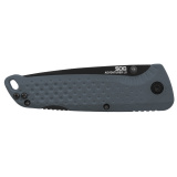 Adventurer, Folding Knife, 3.5" Clip Point Blade, 7.50" Overall Length, 5Cr15MoV Blade Steel, Straight Edge, Titanium Nitride Finish, Black, Gray Glass-Reinforced Nylon Handle, SAT Opener, Lock Back SOG-13-11-06-43