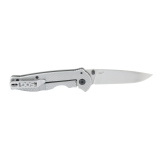 Flash II FL, Folding Knife, 3.4" Drop Point Blade, 8Cr13MoV Blade Steel, Straight Edge, Satin Finish, Silver, Silver Stainless Steel Handle, Thumb Stud Opener, Frame Lock SOG-14-18-01-57